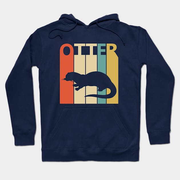 Vintage Retro Otter Lover Gift Hoodie by GWENT